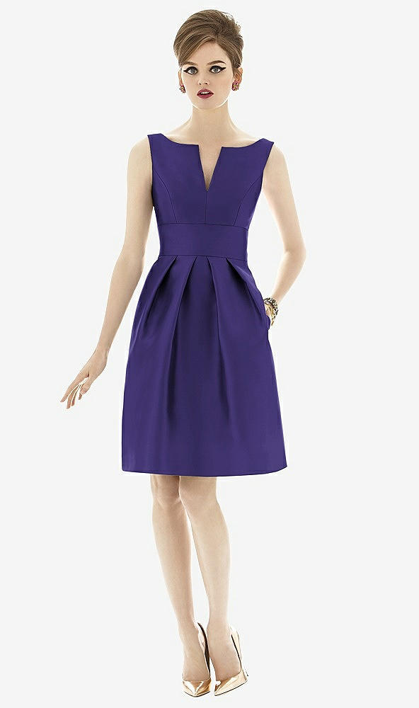 Front View - Grape Alfred Sung Bridesmaid Dress D654