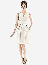 Front View Thumbnail - Ivory Alfred Sung Bridesmaid Dress D654