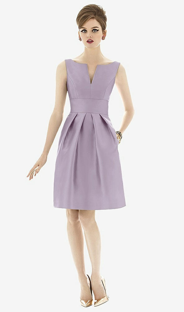 Front View - Lilac Haze Alfred Sung Bridesmaid Dress D654