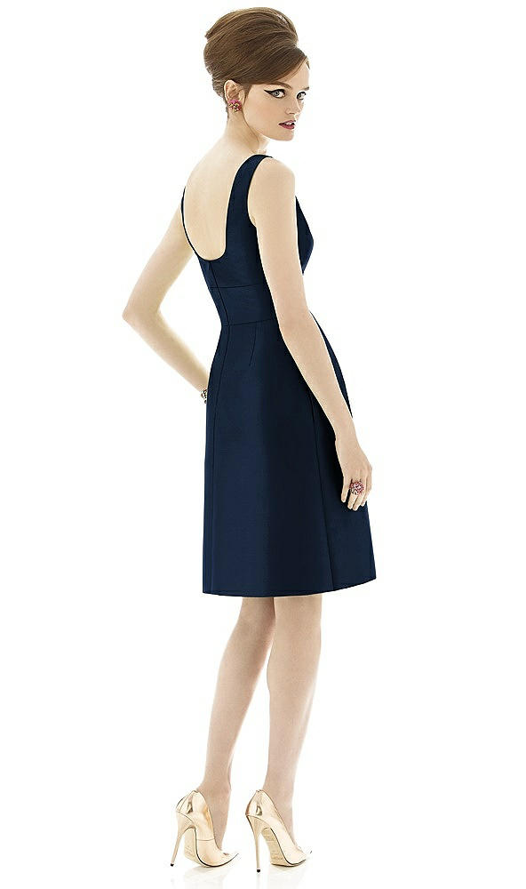 Back View - Midnight Navy Alfred Sung Bridesmaid Dress D654