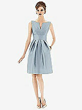 Front View Thumbnail - Mist Alfred Sung Bridesmaid Dress D654