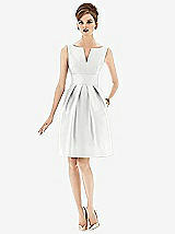 Front View Thumbnail - White Alfred Sung Bridesmaid Dress D654