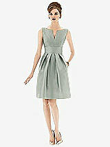 Front View Thumbnail - Willow Green Alfred Sung Bridesmaid Dress D654