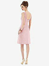 Rear View Thumbnail - Ballet Pink Cocktail Sleeveless Satin Twill Dress