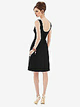 Rear View Thumbnail - Black Cocktail Sleeveless Satin Twill Dress