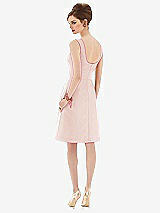 Rear View Thumbnail - Blush Cocktail Sleeveless Satin Twill Dress