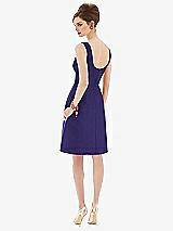 Rear View Thumbnail - Grape Cocktail Sleeveless Satin Twill Dress