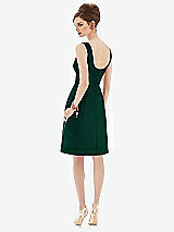Rear View Thumbnail - Hunter Green Cocktail Sleeveless Satin Twill Dress