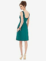 Rear View Thumbnail - Jade Cocktail Sleeveless Satin Twill Dress