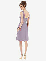Rear View Thumbnail - Lilac Haze Cocktail Sleeveless Satin Twill Dress