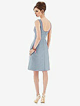 Rear View Thumbnail - Mist Cocktail Sleeveless Satin Twill Dress