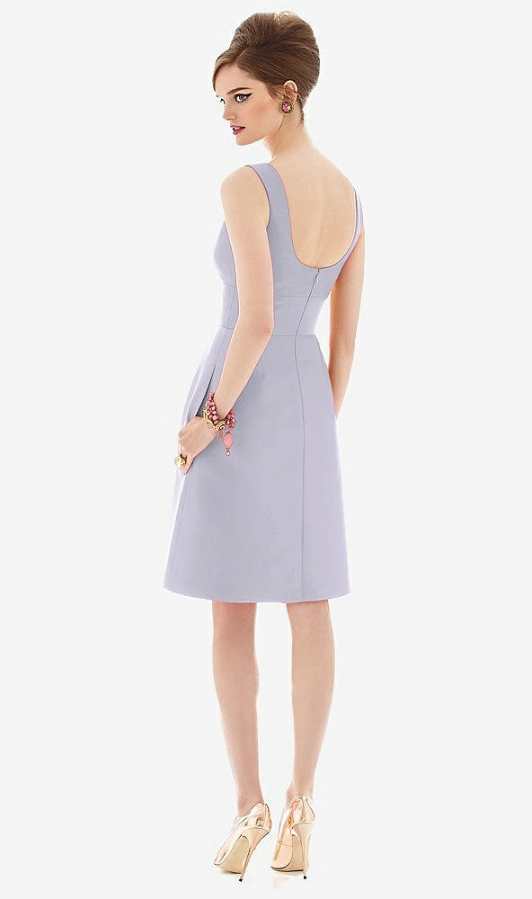 Back View - Silver Dove Cocktail Sleeveless Satin Twill Dress