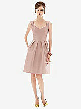 Front View Thumbnail - Toasted Sugar Cocktail Sleeveless Satin Twill Dress