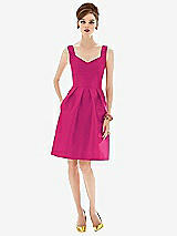Front View Thumbnail - Think Pink Cocktail Sleeveless Satin Twill Dress