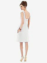 Rear View Thumbnail - White Cocktail Sleeveless Satin Twill Dress