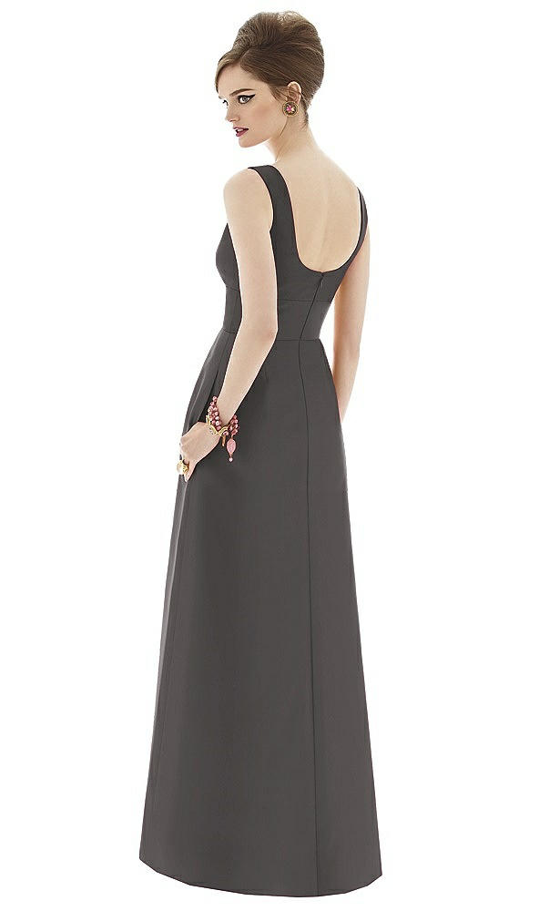 Back View - Caviar Gray Alfred Sung Bridesmaid Dress D659