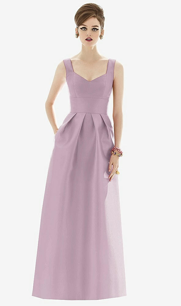 Front View - Suede Rose Alfred Sung Bridesmaid Dress D659