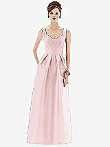 Front View Thumbnail - Ballet Pink Alfred Sung Bridesmaid Dress D659