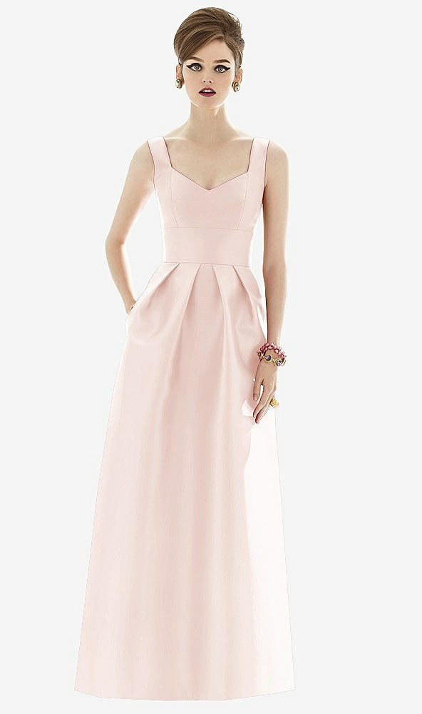 Front View - Blush Alfred Sung Bridesmaid Dress D659