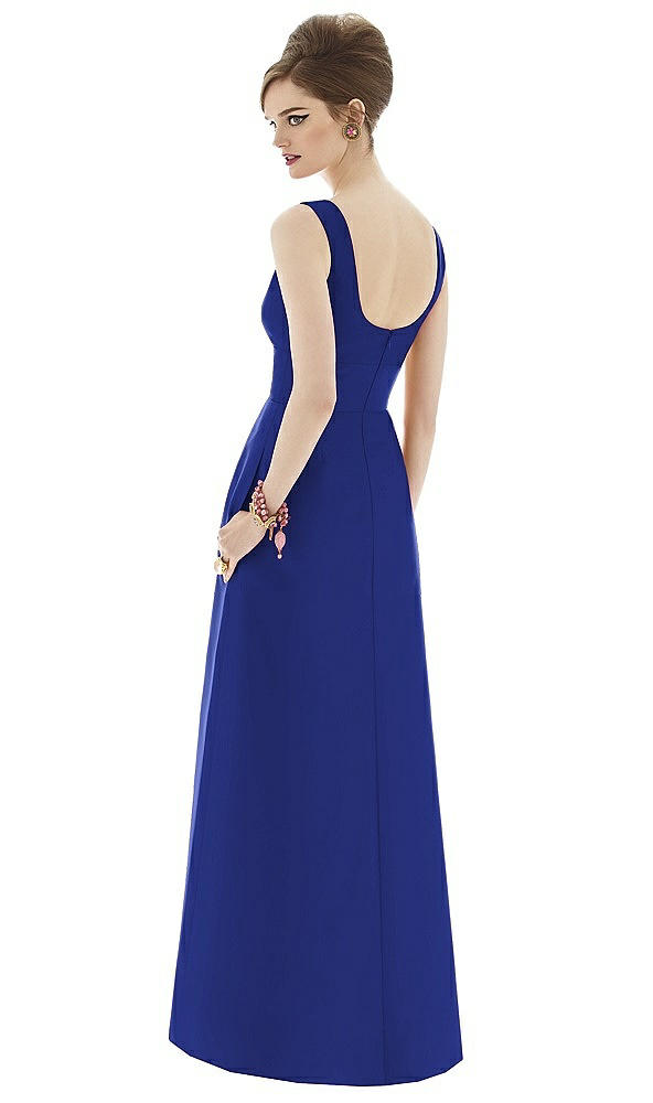 Back View - Cobalt Blue Alfred Sung Bridesmaid Dress D659