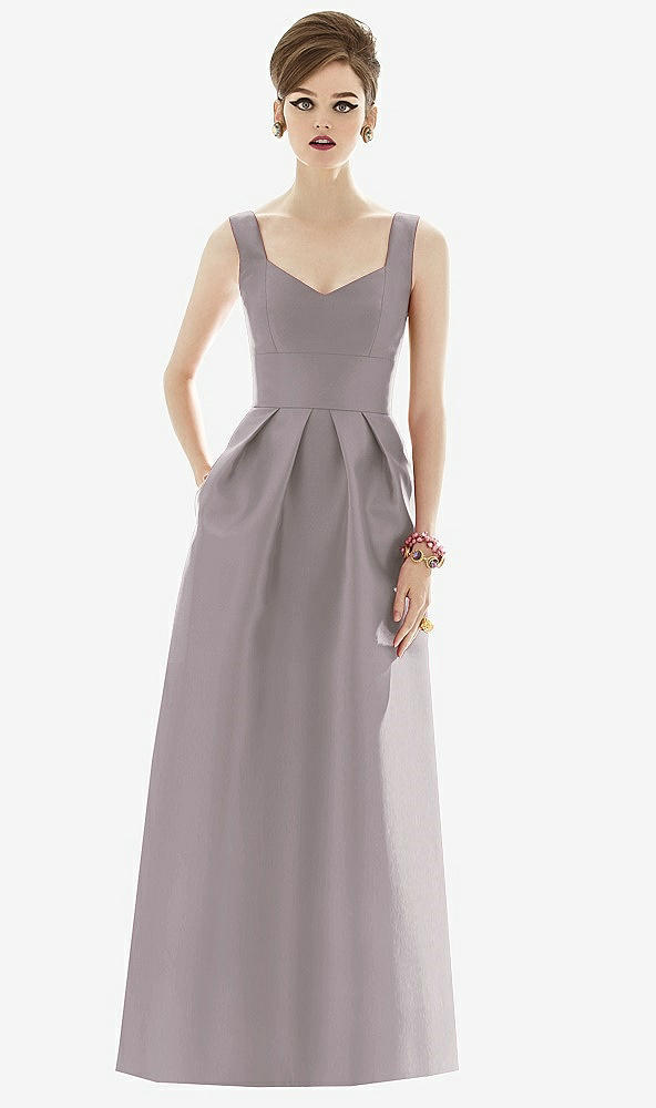 Front View - Cashmere Gray Alfred Sung Bridesmaid Dress D659