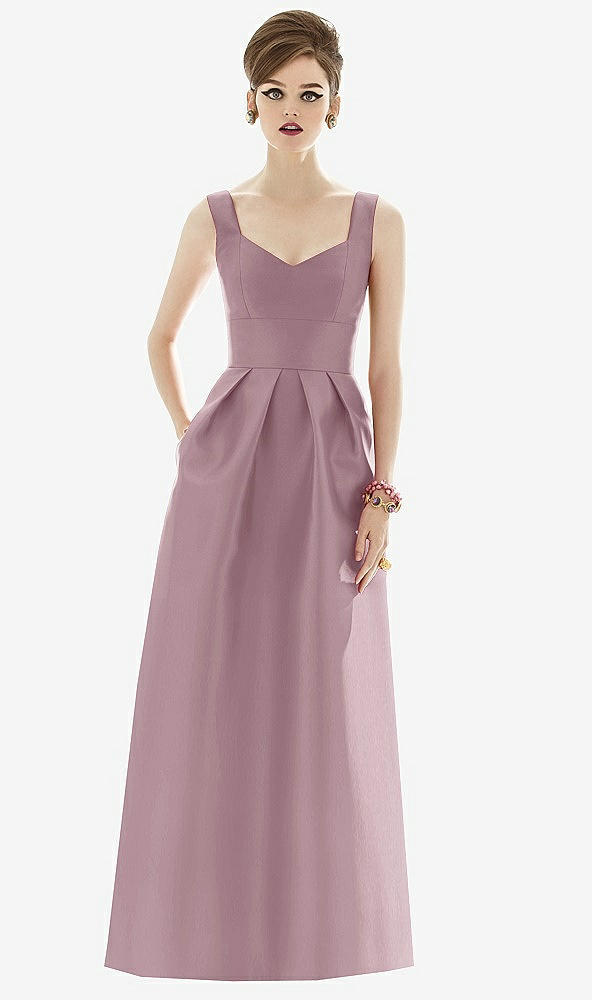 Front View - Dusty Rose Alfred Sung Bridesmaid Dress D659