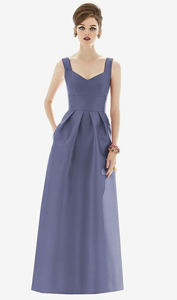 Front View - French Blue Alfred Sung Bridesmaid Dress D659