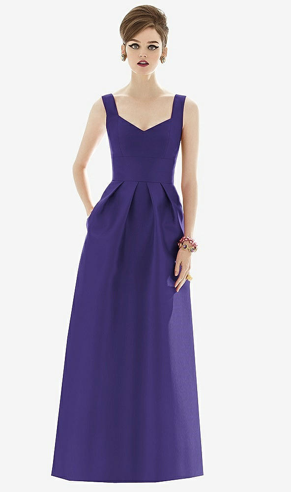 Front View - Grape Alfred Sung Bridesmaid Dress D659