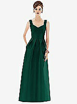 Front View Thumbnail - Hunter Green Alfred Sung Bridesmaid Dress D659