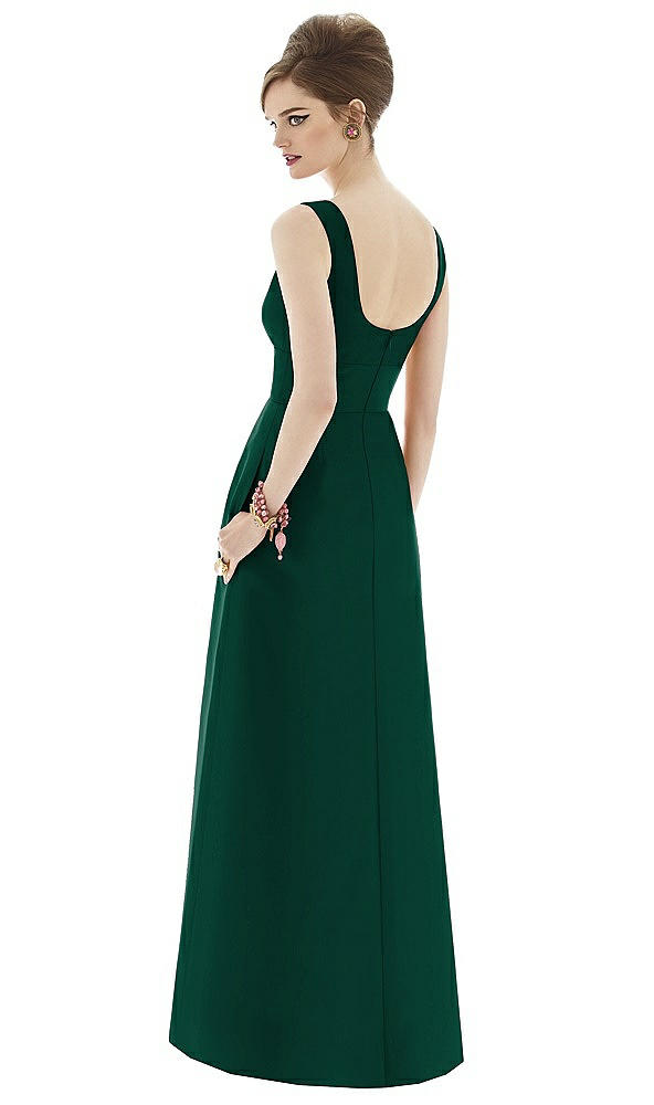 Back View - Hunter Green Alfred Sung Bridesmaid Dress D659