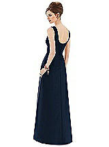 Rear View Thumbnail - Midnight Navy Alfred Sung Bridesmaid Dress D659