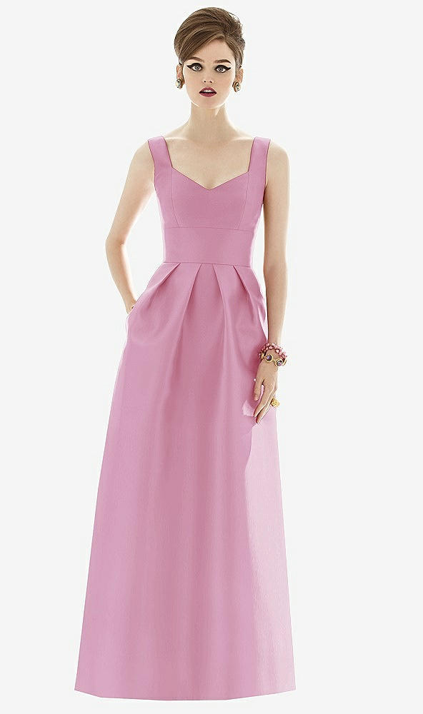Front View - Powder Pink Alfred Sung Bridesmaid Dress D659
