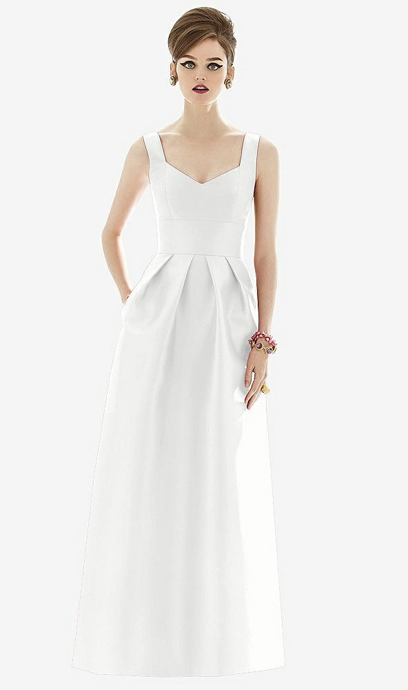 Front View - White Alfred Sung Bridesmaid Dress D659