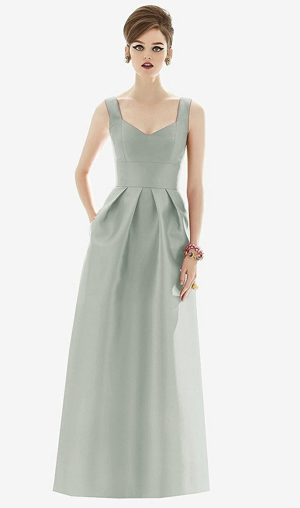 Front View - Willow Green Alfred Sung Bridesmaid Dress D659