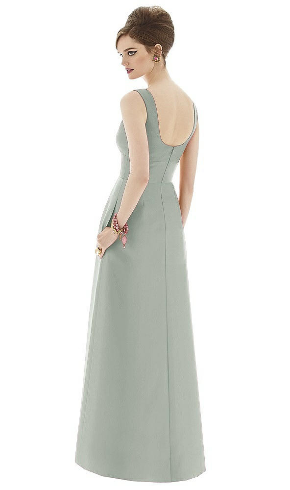 Back View - Willow Green Alfred Sung Bridesmaid Dress D659