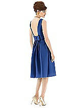 Rear View Thumbnail - Classic Blue Alfred Sung Open Back Cocktail Dress D660