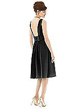Rear View Thumbnail - Black Alfred Sung Open Back Cocktail Dress D660