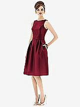 Front View Thumbnail - Burgundy Alfred Sung Open Back Cocktail Dress D660