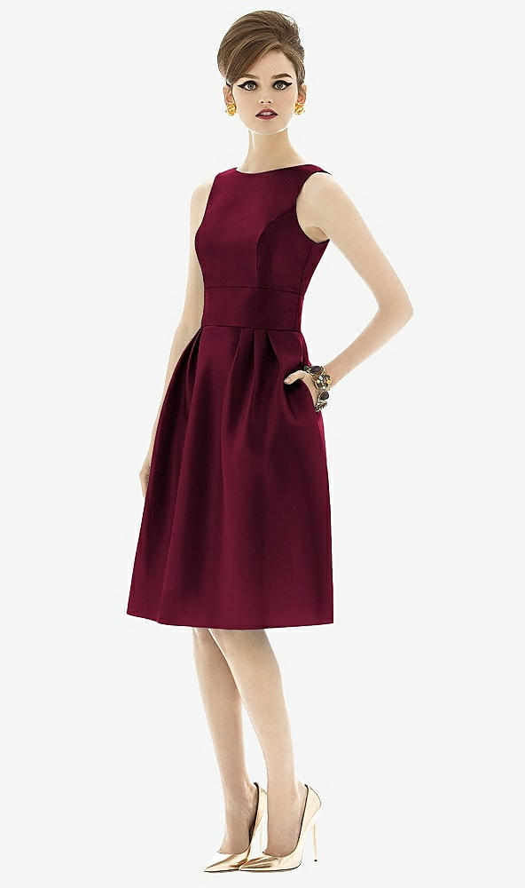 Front View - Cabernet Alfred Sung Open Back Cocktail Dress D660