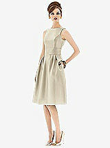 Front View Thumbnail - Champagne Alfred Sung Open Back Cocktail Dress D660
