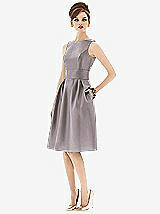 Front View Thumbnail - Cashmere Gray Alfred Sung Open Back Cocktail Dress D660