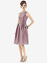 Front View Thumbnail - Dusty Rose Alfred Sung Open Back Cocktail Dress D660