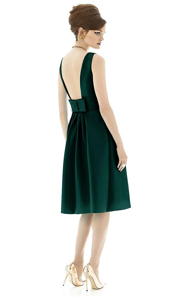 Back View - Evergreen Alfred Sung Open Back Cocktail Dress D660