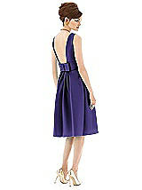 Rear View Thumbnail - Grape Alfred Sung Open Back Cocktail Dress D660
