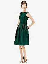 Front View Thumbnail - Hunter Green Alfred Sung Open Back Cocktail Dress D660