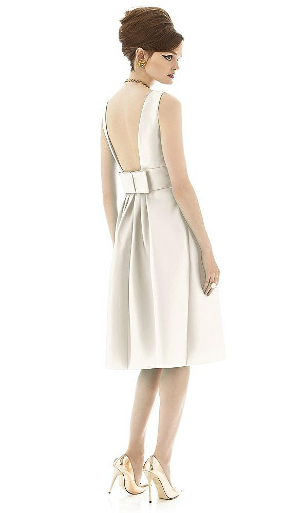 Back View - Ivory Alfred Sung Open Back Cocktail Dress D660