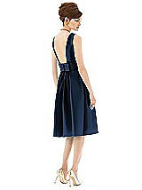 Rear View Thumbnail - Midnight Navy Alfred Sung Open Back Cocktail Dress D660