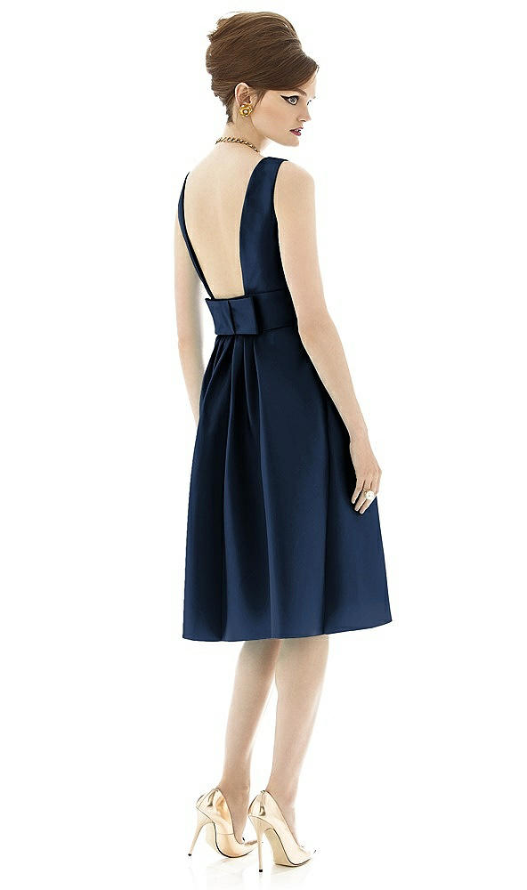 Back View - Midnight Navy Alfred Sung Open Back Cocktail Dress D660
