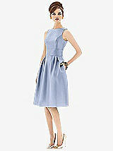 Front View Thumbnail - Sky Blue Alfred Sung Open Back Cocktail Dress D660