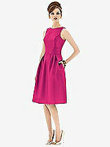 Front View Thumbnail - Think Pink Alfred Sung Open Back Cocktail Dress D660